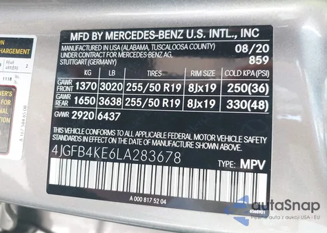 2020 Mercedes-Benz Gle 350 4Matic from USA, damaged, VIN 4JGFB4KE6LA283678